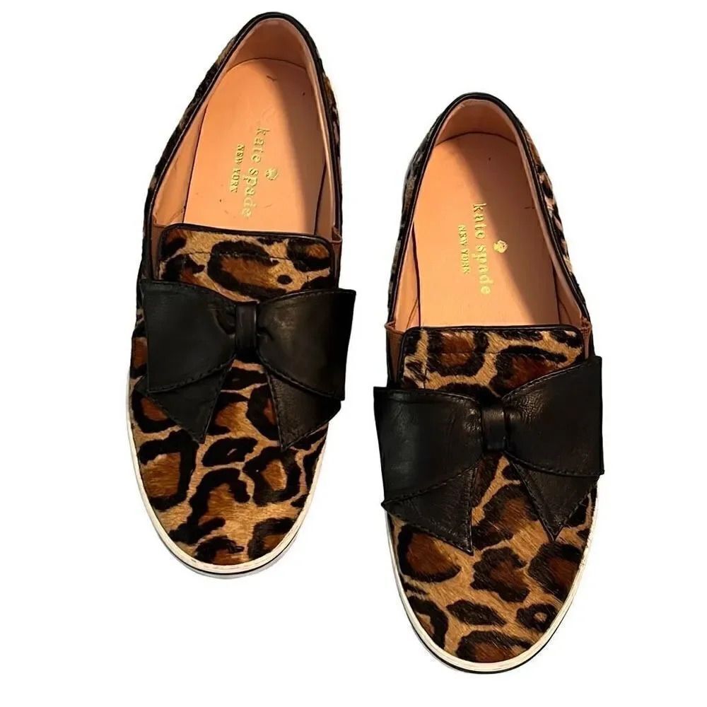Kate Spade animal print slip Ons size 7